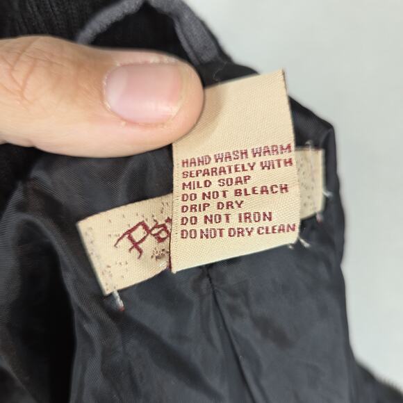 Vintage Moto Jacket Paris Blues Black 2XL 90s Vegan Leather Y2k Goth Biker Bike - Picture 9 of 14